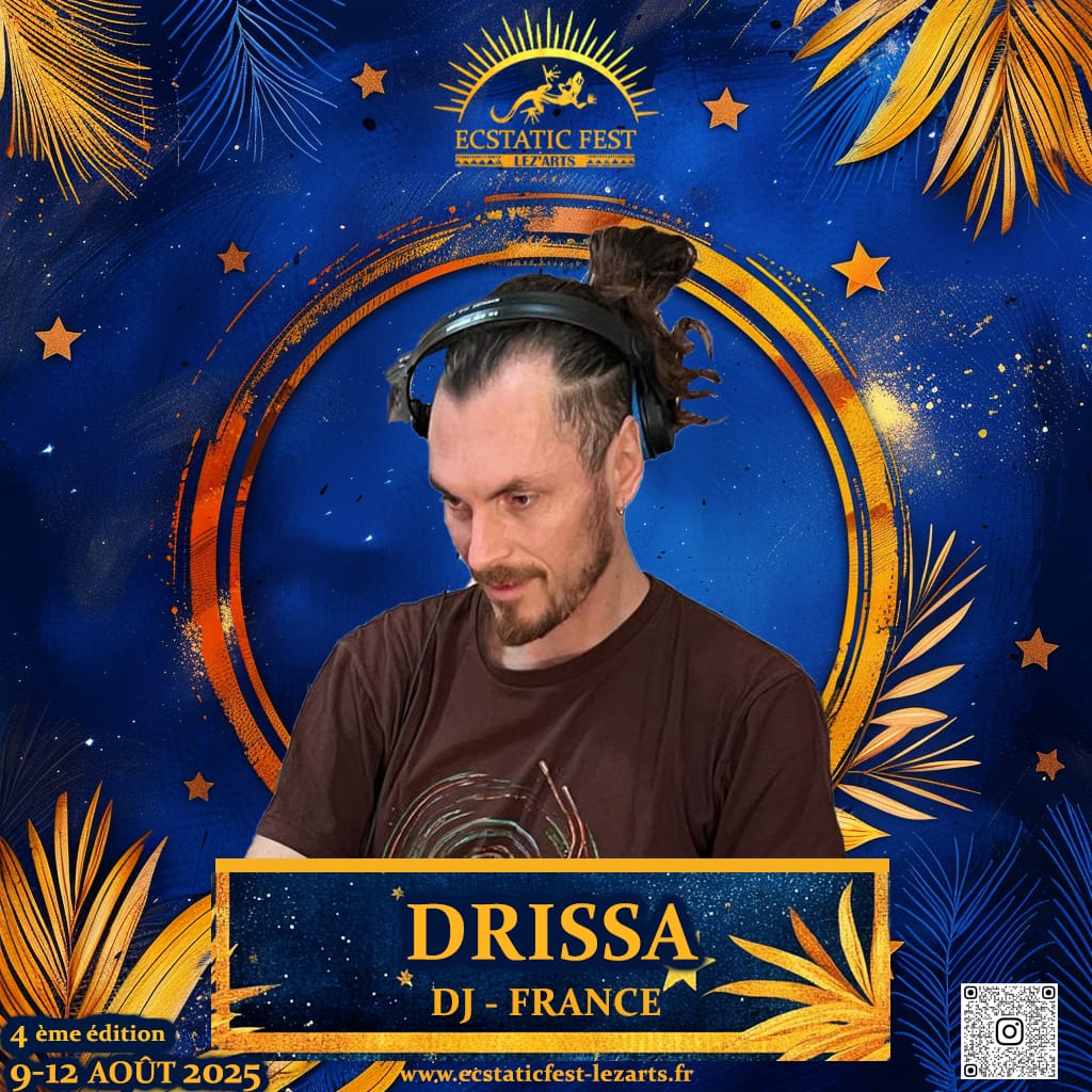 DJ Drissa - Performance Live | Lez'Art Festival 2025 DJ Drissa en performance live, mixant des rythmes envoûtants pour l'Ecstatic Dance au Lez'Art Festival 2025