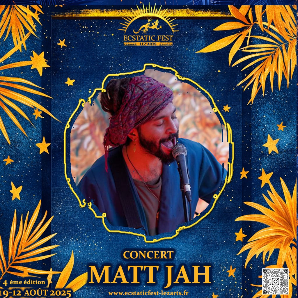 Matt Jah - Affiche Officielle | Lez'Art Festival 2025 Affiche officielle du Lez'Art Festival 2025 mettant en avant Matt Jah